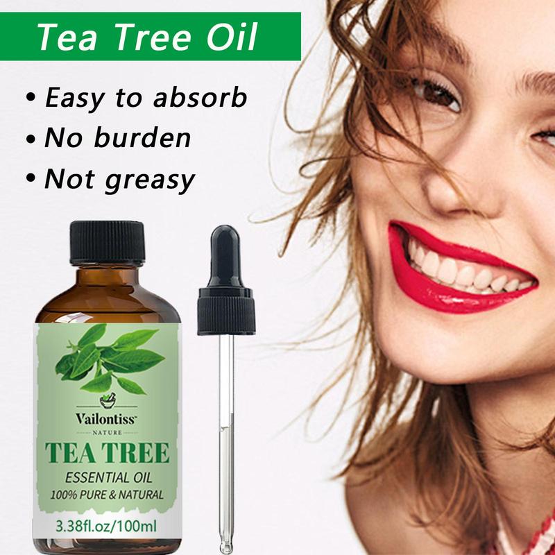 100ml Tea Tree Essential Oil, Moisturizing Hair Massage Oil, Body Care Oil for Soothing Dry Skin, Multipurpose Skin Care Product for Daily Use