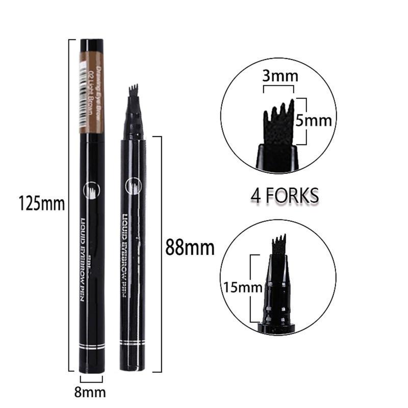 [HANDAIYAN] No Budge 4 tip Applicator Eyebrow Pencil Magical - Long-Lasting Formula