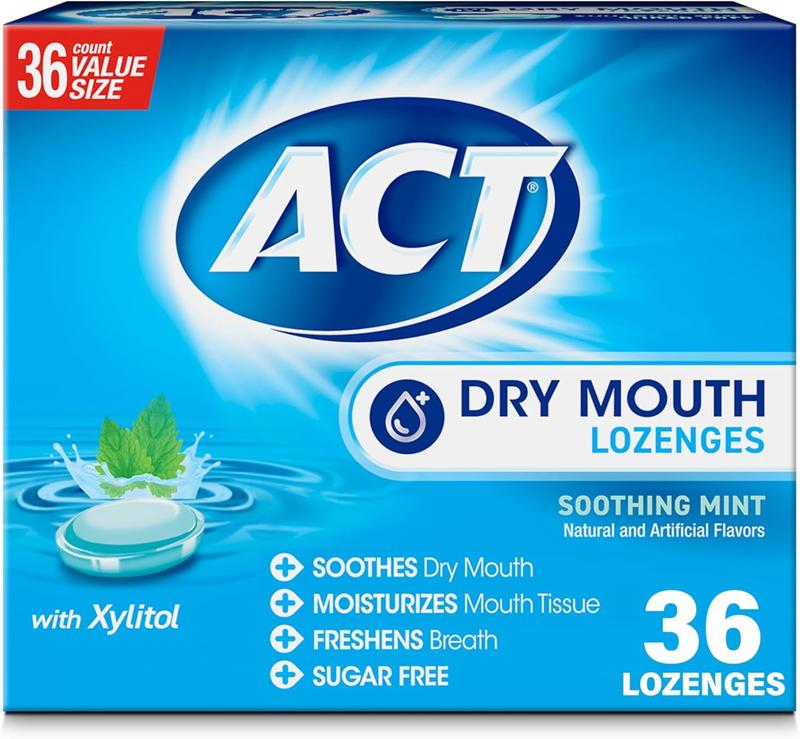 [BLACK FRIDAY SALE 51%] ACT Dry Mouth Lozenges with Xylitol, Soothing Mint