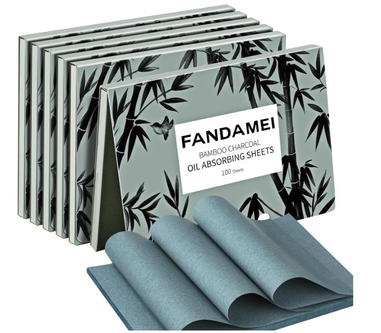 FANDAMEI 600 Counts Oil Blotting Sheets For Face, Oil Blotting Papers For Face, Blotting Paper for Oily Skin, Oil Control Film, Oil Absorbing Sheets For Face, Oil Absorbing Tissues, Bamboo Charcoal