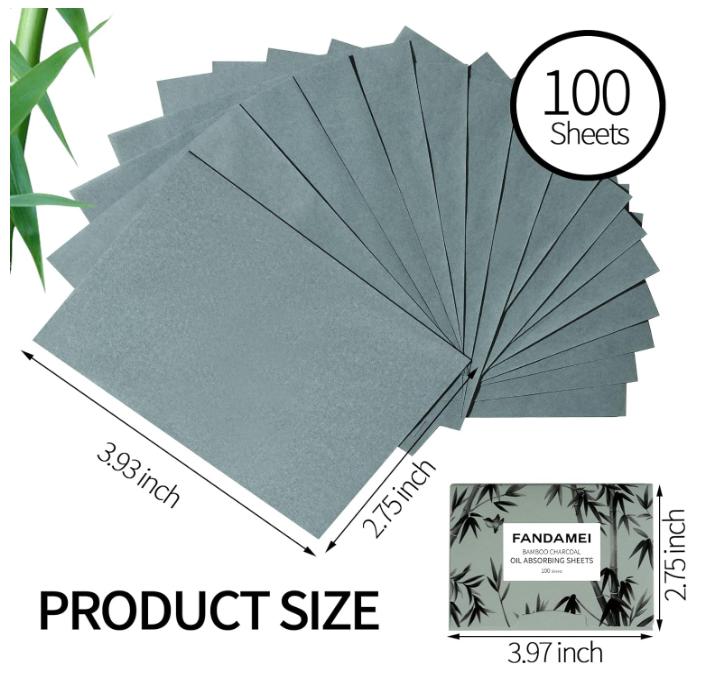 FANDAMEI 600 Counts Oil Blotting Sheets For Face, Oil Blotting Papers For Face, Blotting Paper for Oily Skin, Oil Control Film, Oil Absorbing Sheets For Face, Oil Absorbing Tissues, Bamboo Charcoal