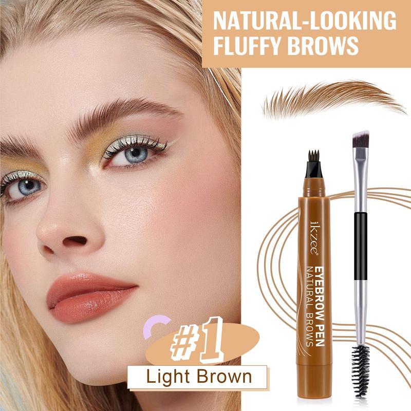 Double-ended Eyebrow Pencil with Eyebrow Brush Set, Long Lasting Eyebrow Pencil, Brow Styling Brush, High Pigmented Brow Shading & Filling Pencil, Makeup Tool, Christmas Gift