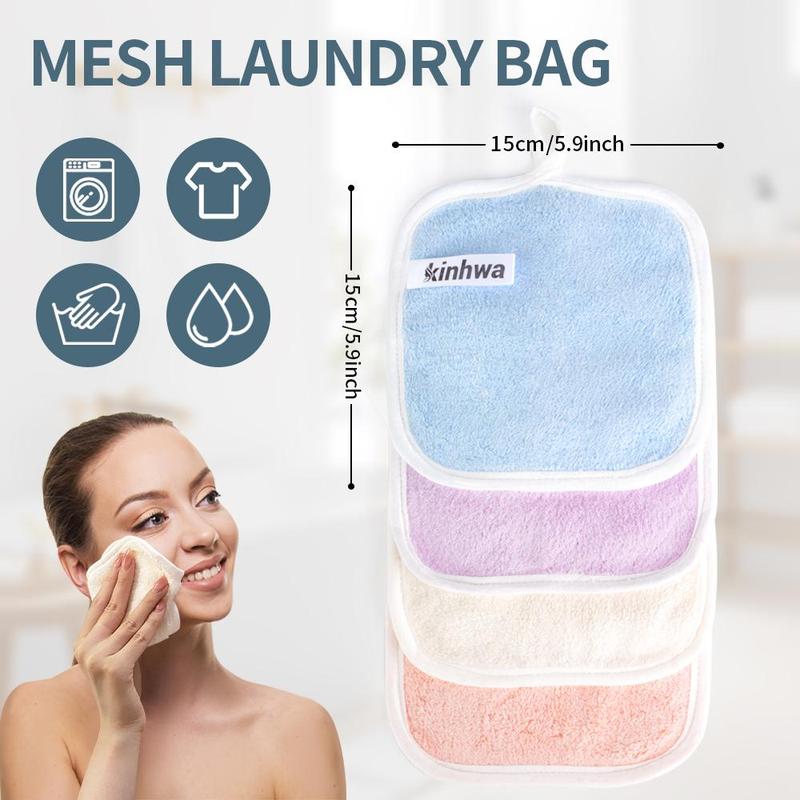 Microfiber Facial Cleansing Wipes, 16pcs set Washable & Reusable Makeup Remover Towels, Facial Cleansing Towels for Home & Travel, Christmas Gift