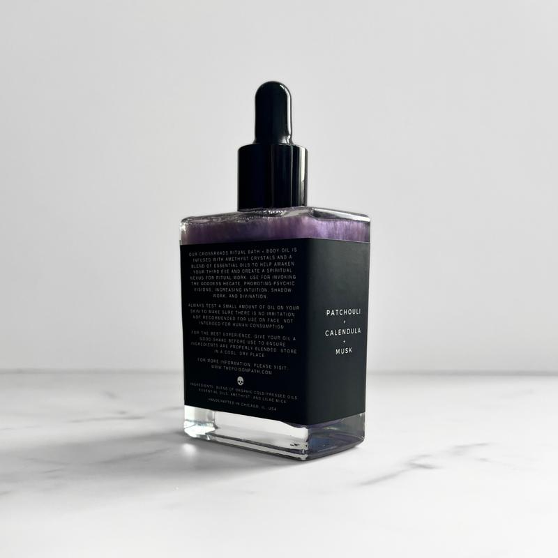 The Witch | Crossroads Ritual Bath + Body Oil | Shimmer Oil | Calendula + Patchouli + Neroli + Cedar