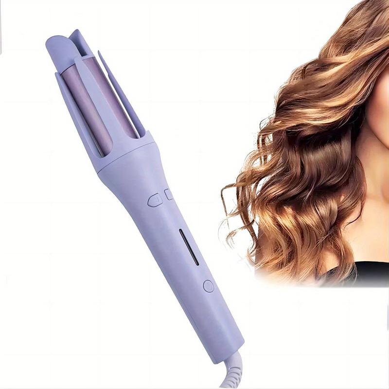 Rotating curling iron, double ceramic, with 4 temperatures automatic curling iron for long hair, automatic curling iron with ceramic barrel