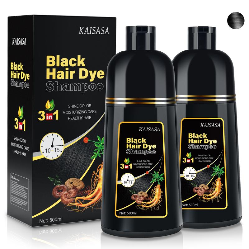 KAISASA 3 in 1 Hair Dye Shampoo（2 bottles, 3 bottles）-Various colors available,Natural Haircoloring, Plant Haircare,  black hairdye