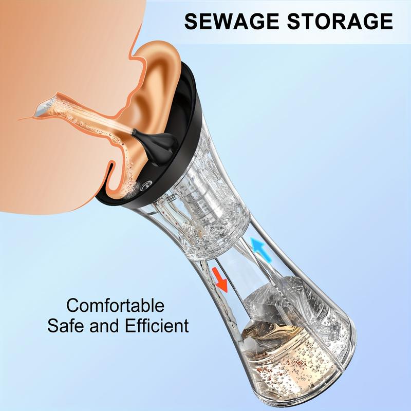 Electric Ear Wax Removal System, Water Powered Ear Cleaning Tool with Irrigation Flusher- Safe & Effective for Ear Wax Buildup Flushing and Cleaning