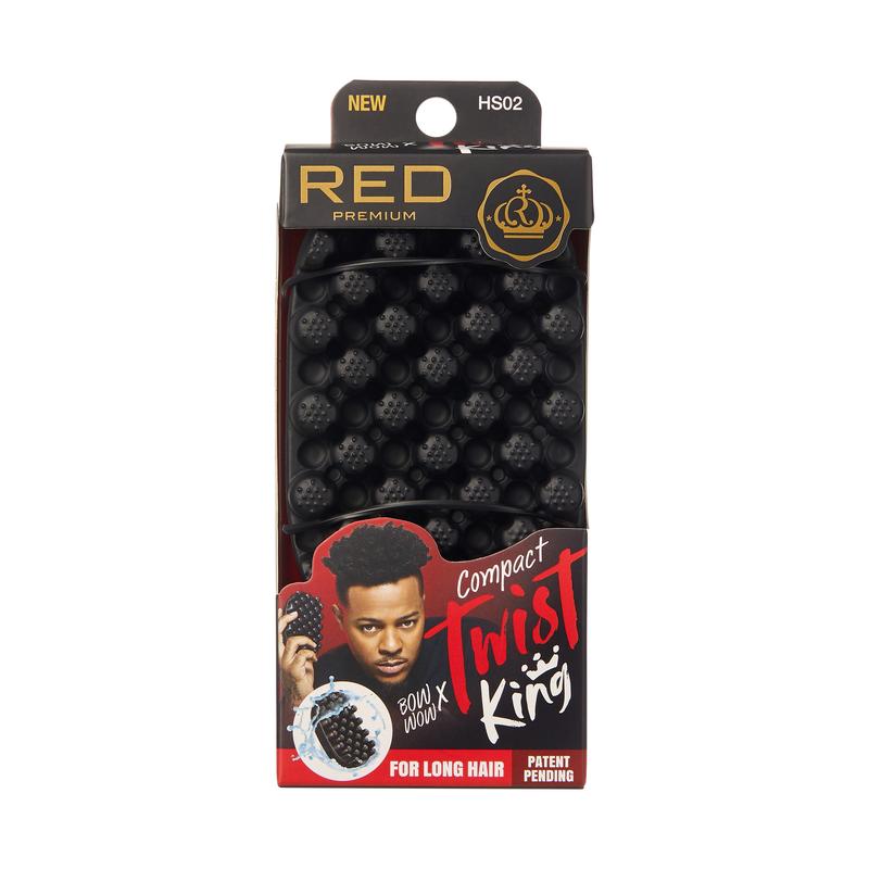 RED BY KISS Bow Wow X Twist King Twist Styler Brush for Curly, Coiled, 4C Hair, Afro Curl Sponge Racket, Premium Luxury Styling Twist Brush