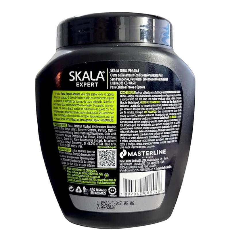 SKALA Avocado Hair Cream - For Weak and Dull Hair - 2 in 1 Conditioning Treatment Cream, Net 35.27 Oz (Pack of 1) VEGAN