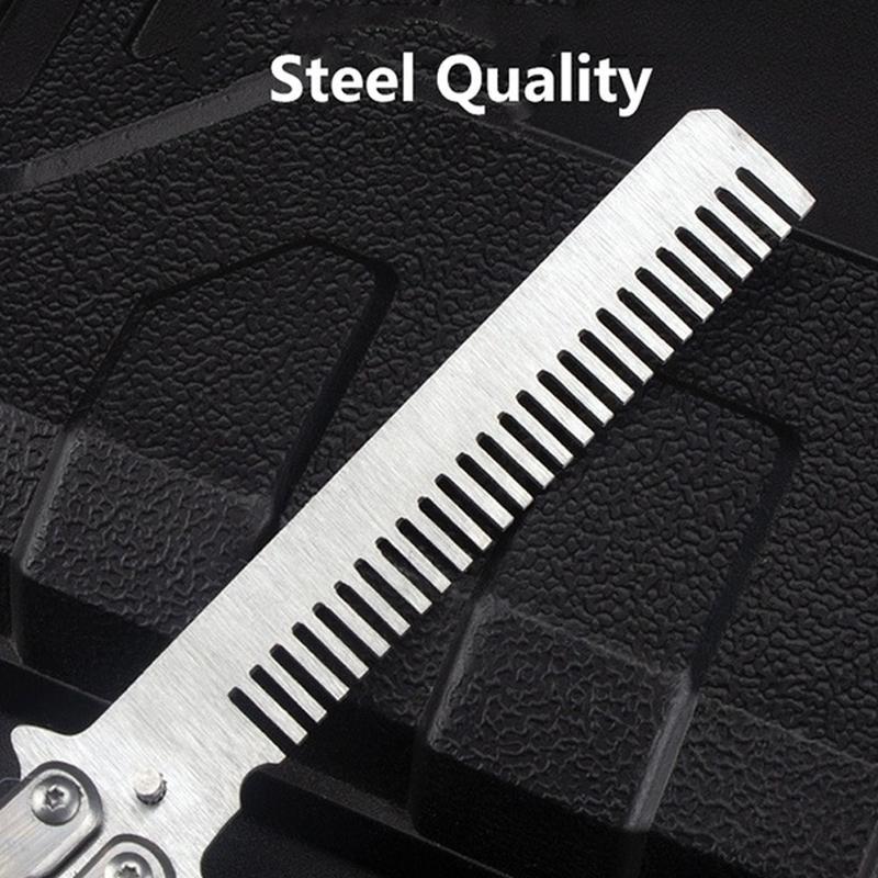 Stainless Steel Folding Comb, 1 Count Portable Beard Brush, Professional Hair Styling Tool for Men & Women, Hairdressing Comb