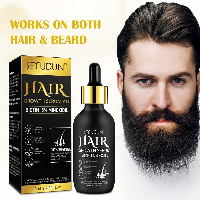 5% Minoxidil Hair Serum for Men and Women, Hair Care Serum for Thicker Longer Fuller Hair, with Hair Roller Set