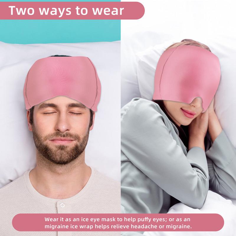 One-Picece Gel Cold Face Mask Elastic Face Cold Compress Cooling Gel Head Wrap Cap For Face and Head