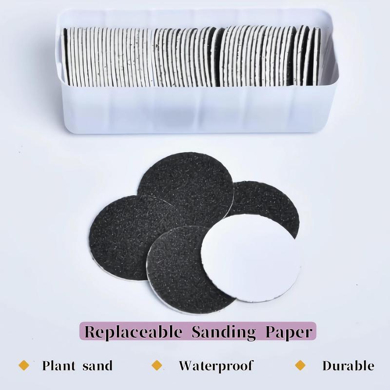 Replaceable Sandpaper Refill Discs, 120pcs Sanding Paper Discs with 1 Count Nail Drill Bit, Pedicure Sanding Disc for Electric Foot File Callus Remover