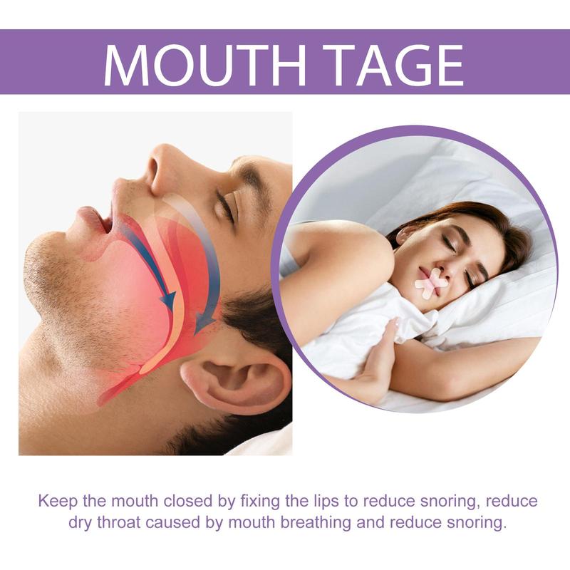 Anti Snoring Mouth Tapes for Sleep, 3 Boxes Sleeping Mouth Tape, Nasal Snore Treatment Tape, Skincare Product for Women & Men