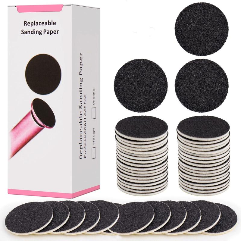 Replaceable Sandpaper Refill Discs, 120pcs Sanding Paper Discs with 1 Count Nail Drill Bit, Pedicure Sanding Disc for Electric Foot File Callus Remover