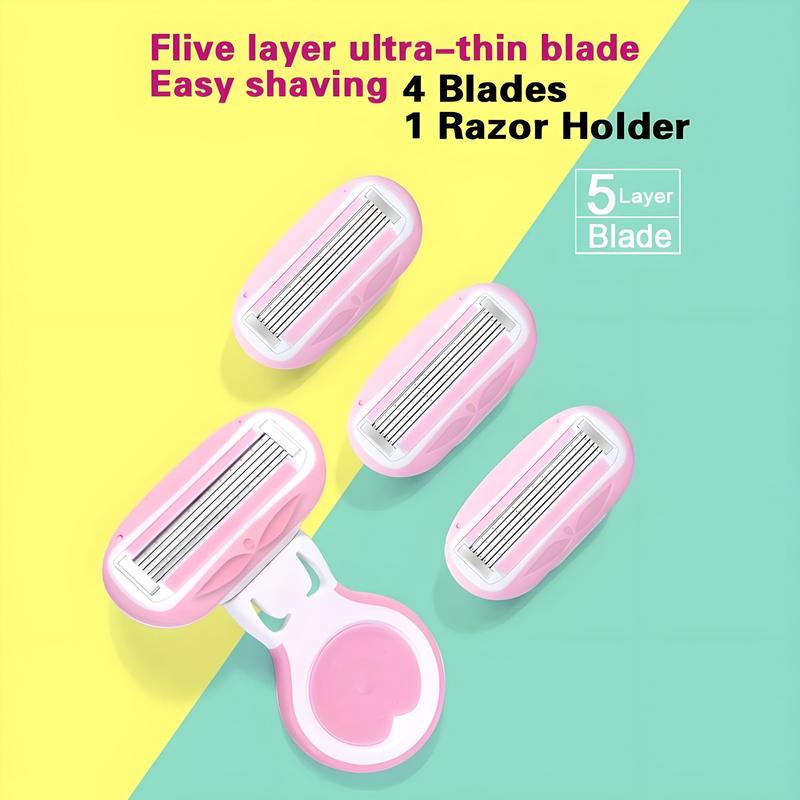 Manual Razor Set, Razor Holder & 8 Counts Razor Head, Men's Razor Women's Razor for Underarms, Body Hair Shaving Tool for Men & Women