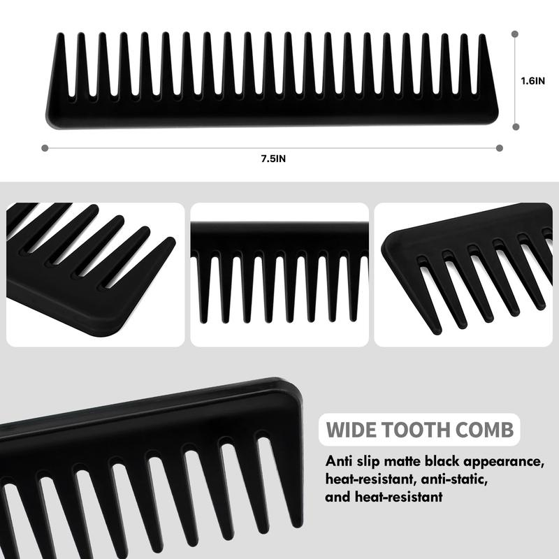 4 count(3+1) Curly Hair Brush Set, Wet or Dry, Detangling with Spray Bottle, Wide Comb, Other Style 4 counts for 3 4ABC with Wide Tooth Comb