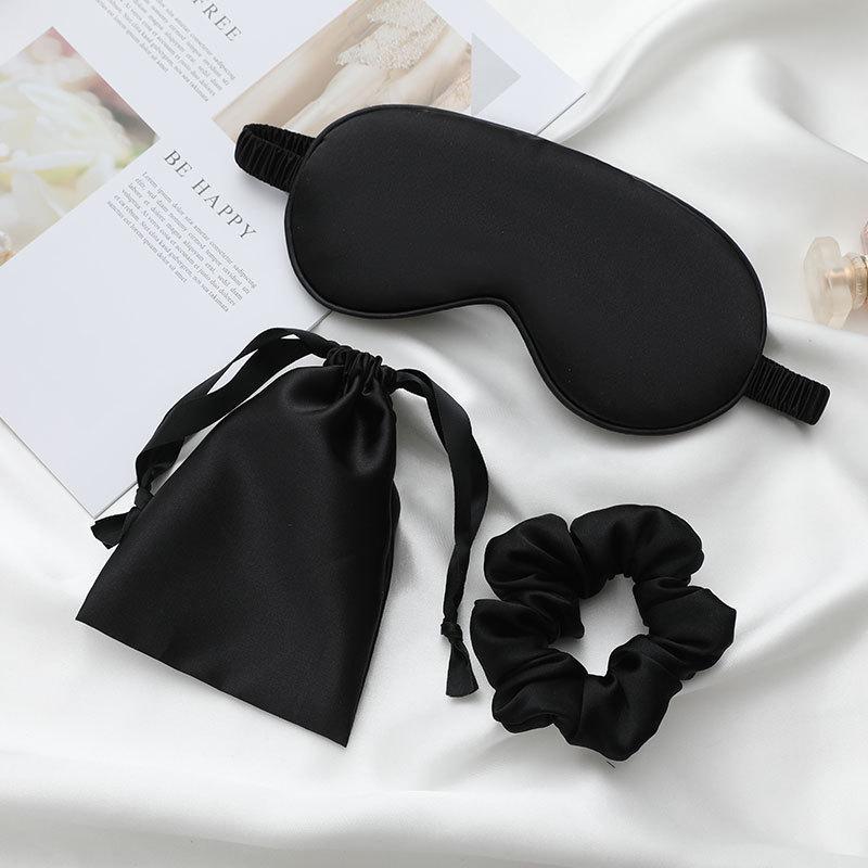 Sleep Eye Mask Set, 1 Set Soft Cooling Sleep Eye Mask with Storage Bag & Hair Band, Soft Sleep Eye Mask for Home Travel Rest, Face Night Sleep Eye Mask, Silk Eye Mask, Travel Sleep Eye Mask