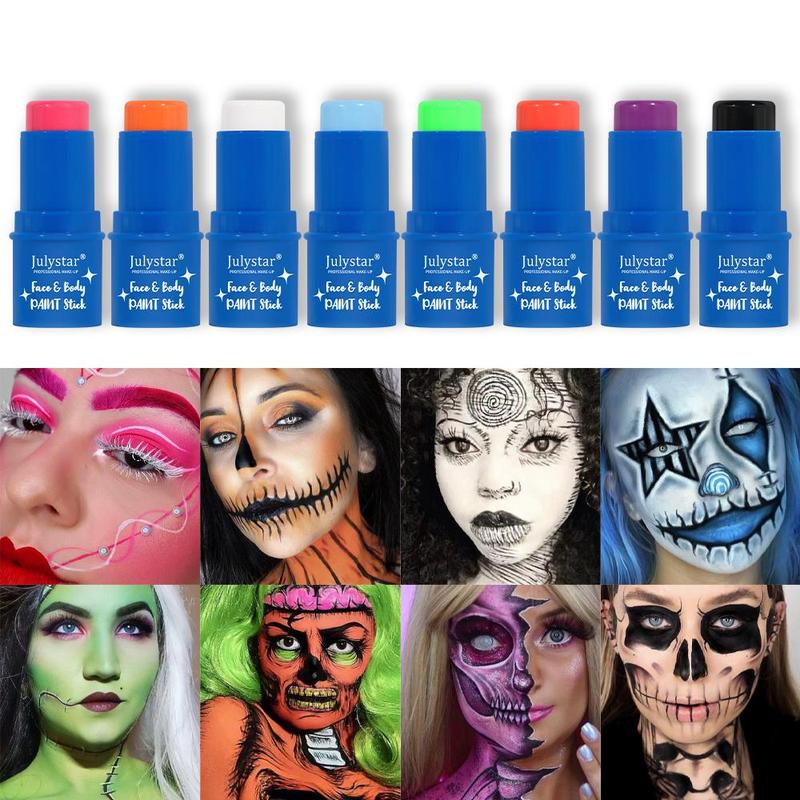 Face Paint Stick, 4 Counts set Long Lasting Body Paint Stick, Cosmetic Grade Face Paint Rod, Body Makeup for Women & Girls