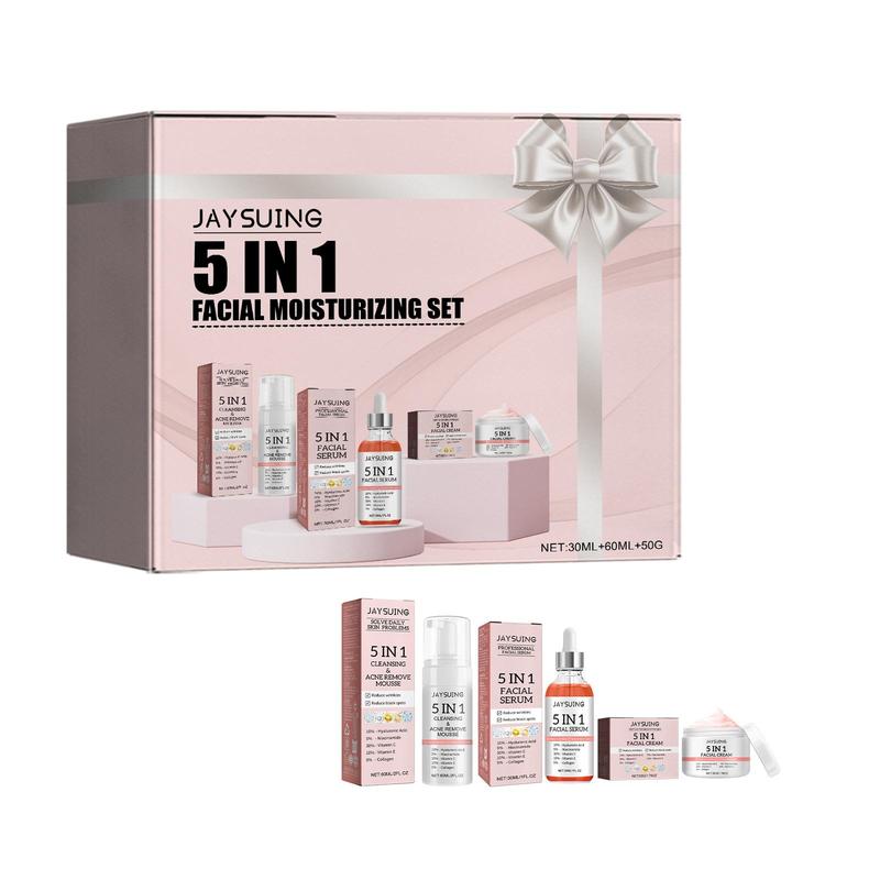 5 in 1 Facial Moisturizing Set, 3 Counts set Hydrating Facial Skincare Kit, Brightening Skin Care Kit, Firming Skin Care Product for Women & Men