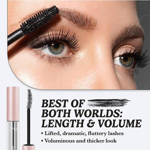 2aN Korean Volume Curling Mascara - Official Product Waterproof Smudge-Proof Lifting Lengthening High Impact Mascaras (Volume Curling Black)