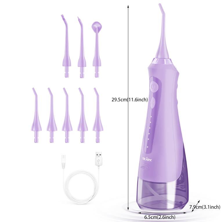 Sejoy Water Flosser for Teeth Cleaning - Cordless Oral Irrigator,  5 Cleaning Modes 8 Nozzles, IPX7 Waterproof Cleansing Portable Rechargeable water  flosser