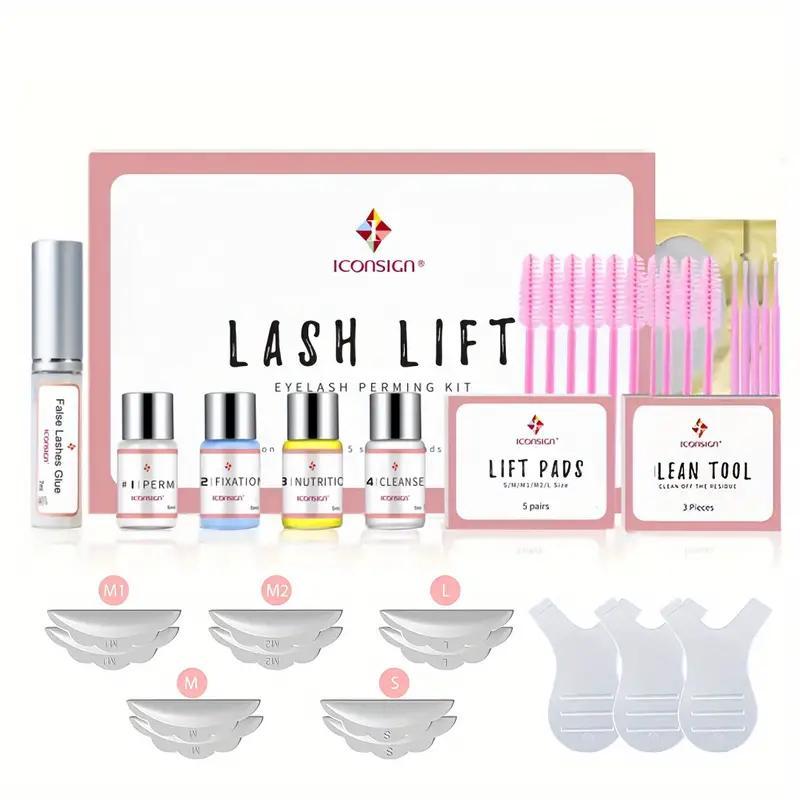 Eyelash Perm Kit, 1 Set Eyelash Lifting Kit, Professional Eyelash Perming & Tinting Kit, Eye Makeup Kit for Women & Girls