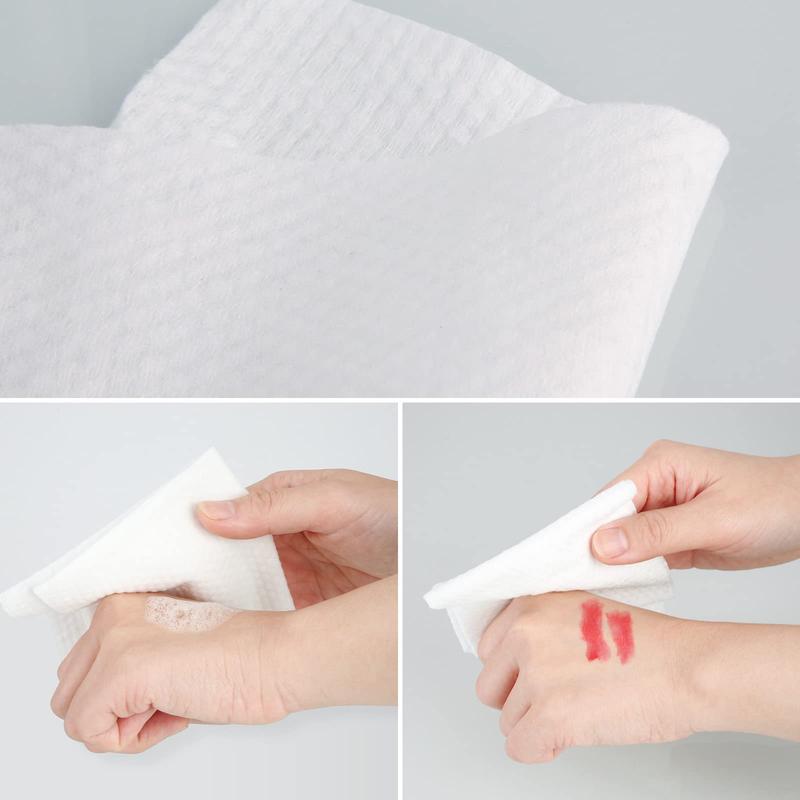 Disposable Face Towel, Soft Dry Wipe, Lint Free, Dry Wet Use for Sensitive Skin, 80Count Cotton Facial Tissue, Makeup Removing, Surface Cleaning 5.91 * 7.87inch, 80