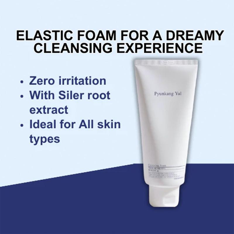 [Pyunkang Yul] Cleansing Foam 150ml, pH-Balanced, Sensitive Skin, Purifying,Soothing, Hydrating, Siler Root Extract, Deep Cleanser, Mild Cleansing Foam, Healthy Cleansing, Korean SkinCare, Viral Cleansing Foam