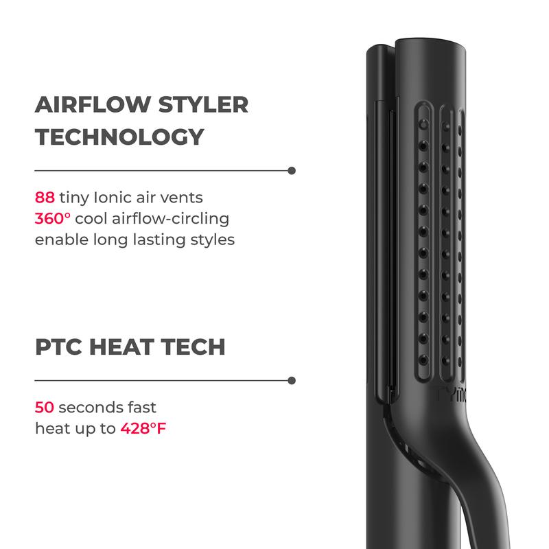 TYMO Ring Plus & TYMO AIRFLOW - Ionic Hair Straightener Brush & 2 in 1 Hair Straightener and Curling Iron & Hair Oil - Compacted Wave Curling Iron for Easy Comfort Styling hair