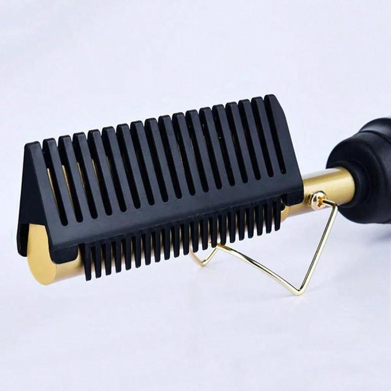 Electric Heated Hair Straightening Comb, Fast Heating Hair Straightener Brush, Anti-scalding Heated Hair Curling Straightening Tool for Home Salon Use