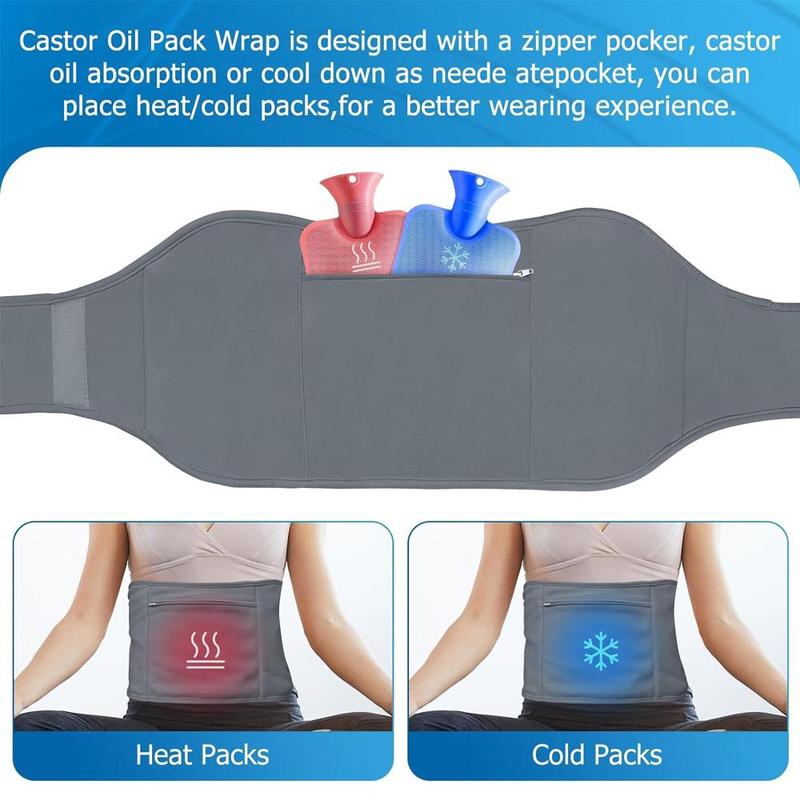 Reusable Castor Oil Pack Wrap, 4 Counts set Essential Oil Pack for Neck, Abdominal, Foot & Hand Care Auxiliary Tool, Body Care Tool, Christmas Gift