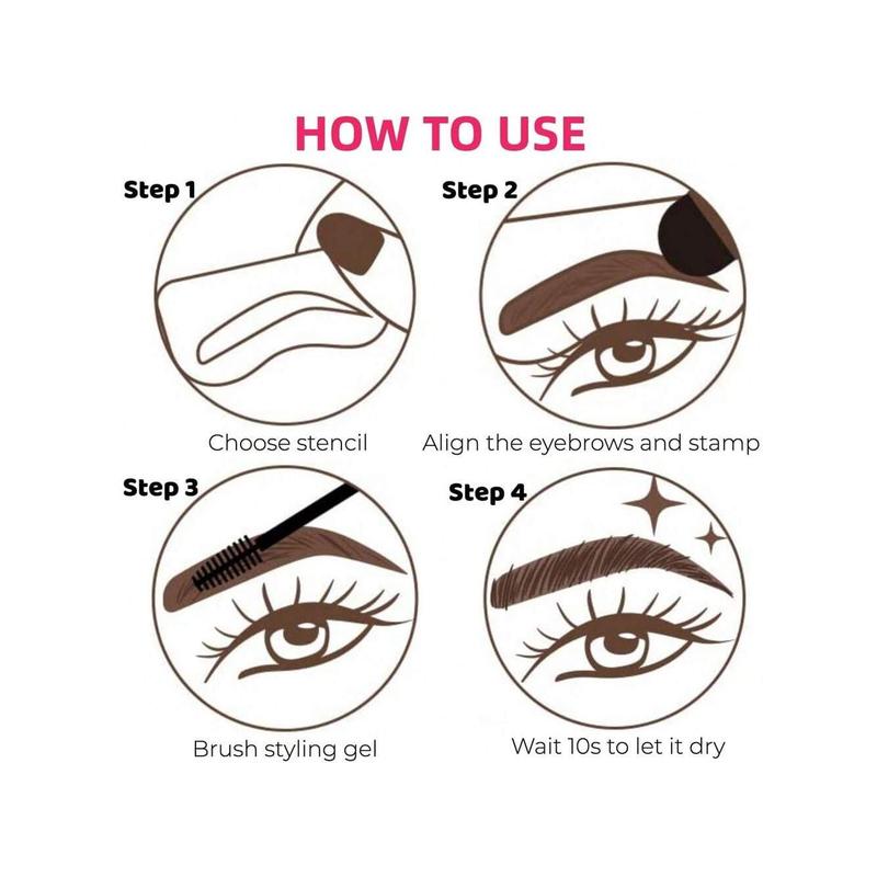 Eyebrow stencils  kit（DARK BROWN） Powder beginners, Brow Stencil  Kit is long-lasting, smudge-proof and waterproof, Eyebrow Stamp & 10 Eyebrow Stencils & 2 Brushes 10 reusable brow shape stencils for perfect  shapes Makeup Eyebrow Powder Cosmetic Smooth