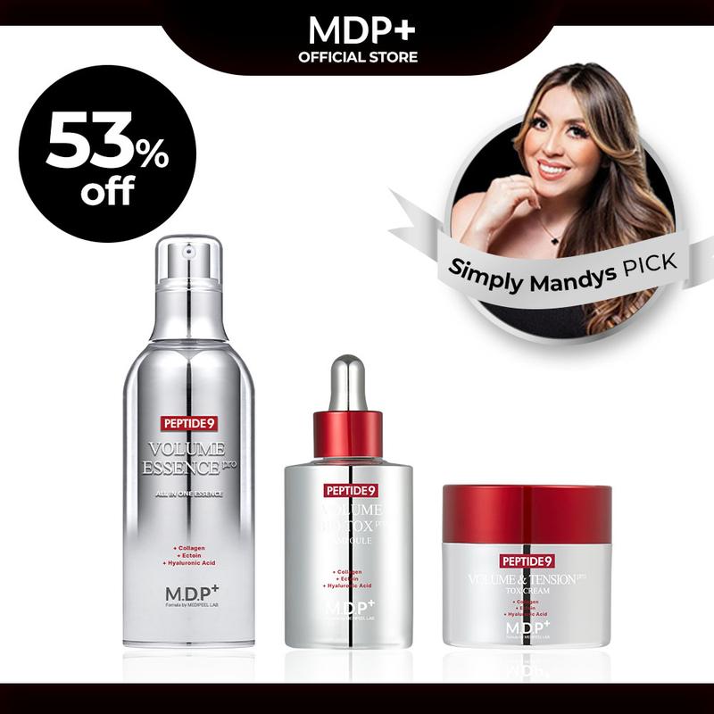 [MDP+ Official Shop] Ultimate Glow Peptide Trio Set (PEPTIDE 9 VOLUME ALL IN ONE ESSENCE PRO, PEPTIDE 9 VOLUME AND TENSION TOX CREAM PRO, PEPTIDE 9 VOLUME BIO TOX AMPOULE PRO)