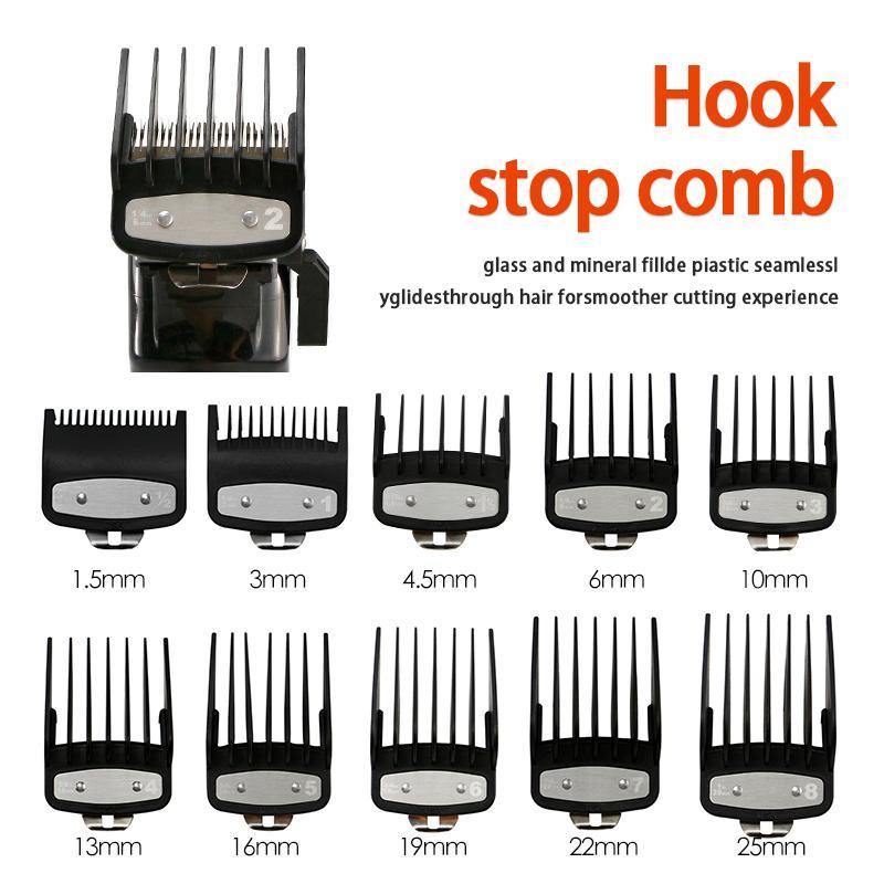 Professional Hair Clipper Attachment Comb Set, 10pcs set Electric Hair Clipper Limit Comb Caliper Set, Haircutter Positioning Comb, Haircutter Accessories Suitable for Men & Women