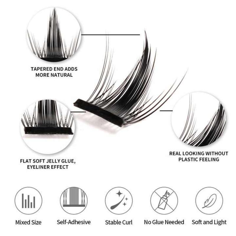 Individual False Eyelashes,1 Set Natural False Eyelashes, Individual Lash Extensions Cluster Lashes, DIY Lash Extension Supplies Reusable Eyelash Clusters