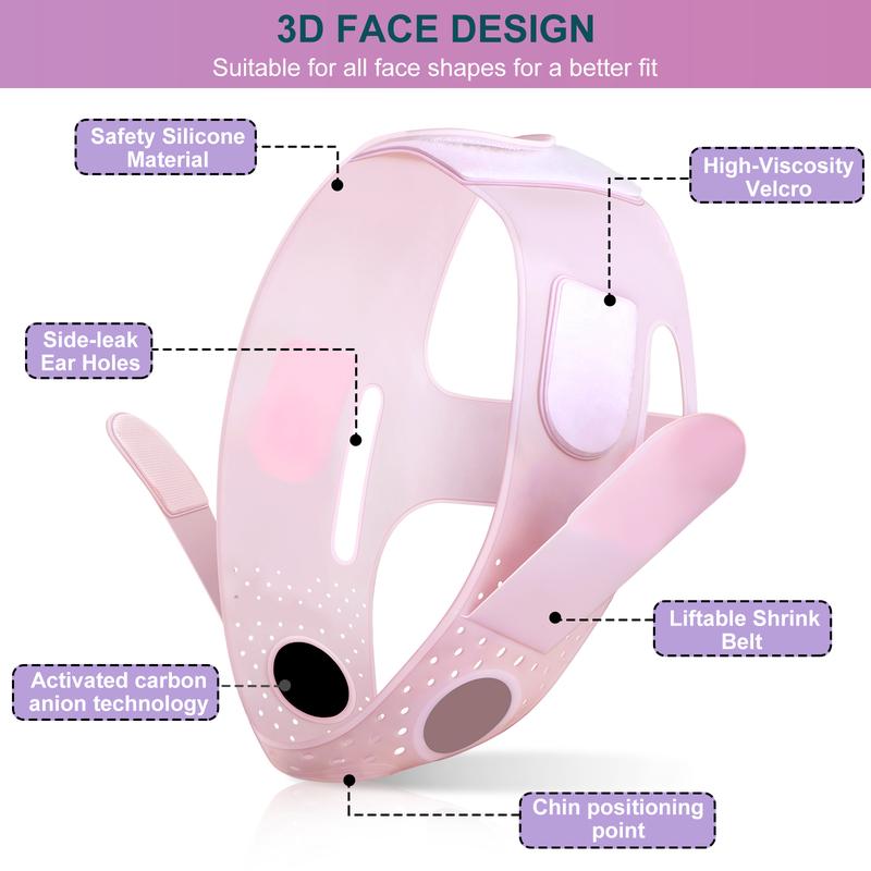 JUSRON 3D Double Chin Reducer V Line Face Lifting Tape Face Strap,   Soft Silicone  High elasticity Chin Strap Face Shaper to Removing Double Chin for Women and Men