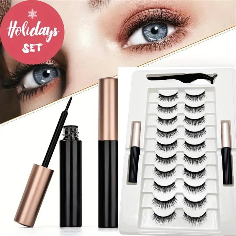 Magnetic Lashes & Magnetic Eyeliner Kit, 1 Set Natural False Eyelashes & Eyeliner Set, Eye Makeup Kit Suitable for All Occasion Makeup, Cosmetic Gift