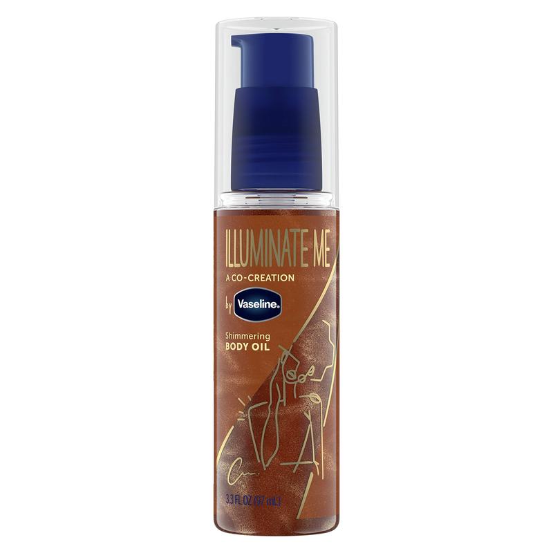 3.3 oz Vaseline Illuminate Me Shimmering Body Oil Created for Melanin Rich Skin, Illuminates Skin Moisturizing Comfort Moisturizer Body Care Moisture