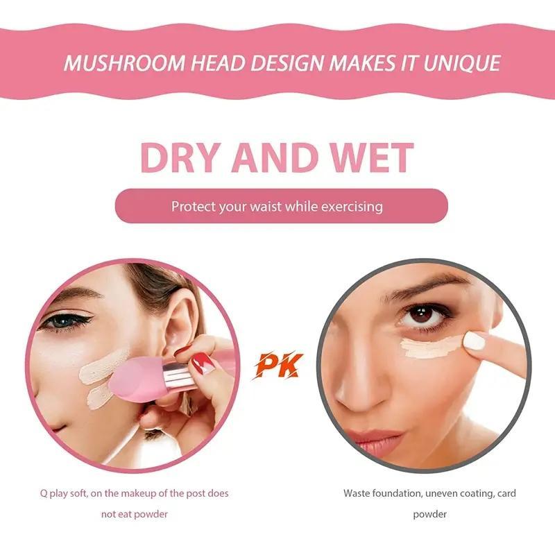 3pcs Mushroom Shaped Makeup Sponge Set, Versatile Makeup Sponges for Liquid Foundation, Loose Powder, Concealer, Cream, Makeup Blending & Facial Detailing, Multi-functional Makeup Accessories