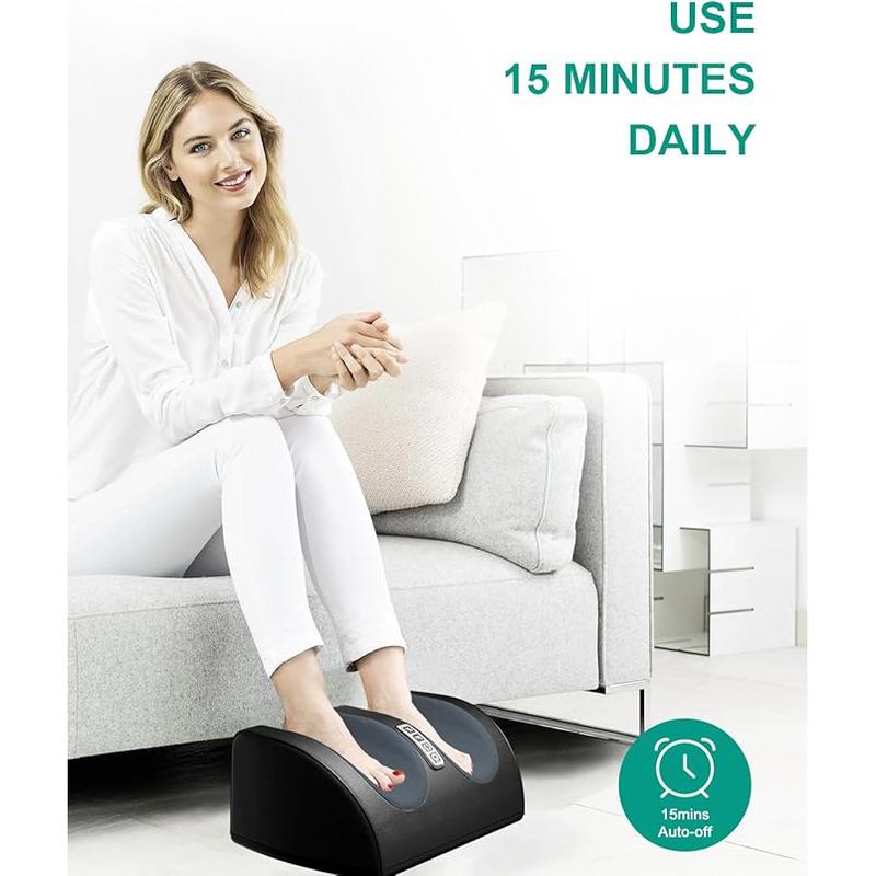 Shiatsu Foot Massager Machine with Soothing Heat, Deep Kneading Therapy, Air Compression, Improve Blood Circulation and Foot Wellness,Relax for Home or Office