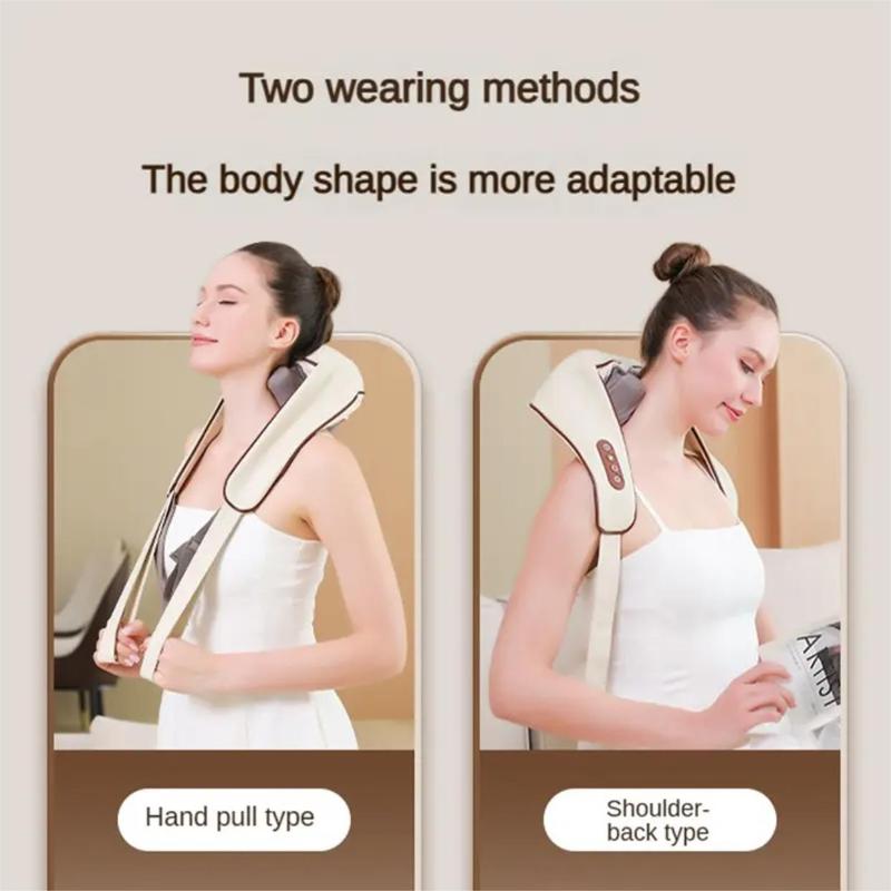 Electric Neck & Shoulder Massager, Wireless Neck & Back Massage Shawl, Back & Neck Relaxation Massager, USB Charging, Home, Office, Driving Kneading Massage Shawl, Christmas Gift