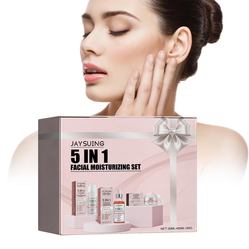 5 in 1 Facial Moisturizing Set, 3 Counts set Hydrating Facial Skincare Kit, Brightening Skin Care Kit, Firming Skin Care Product for Women & Men