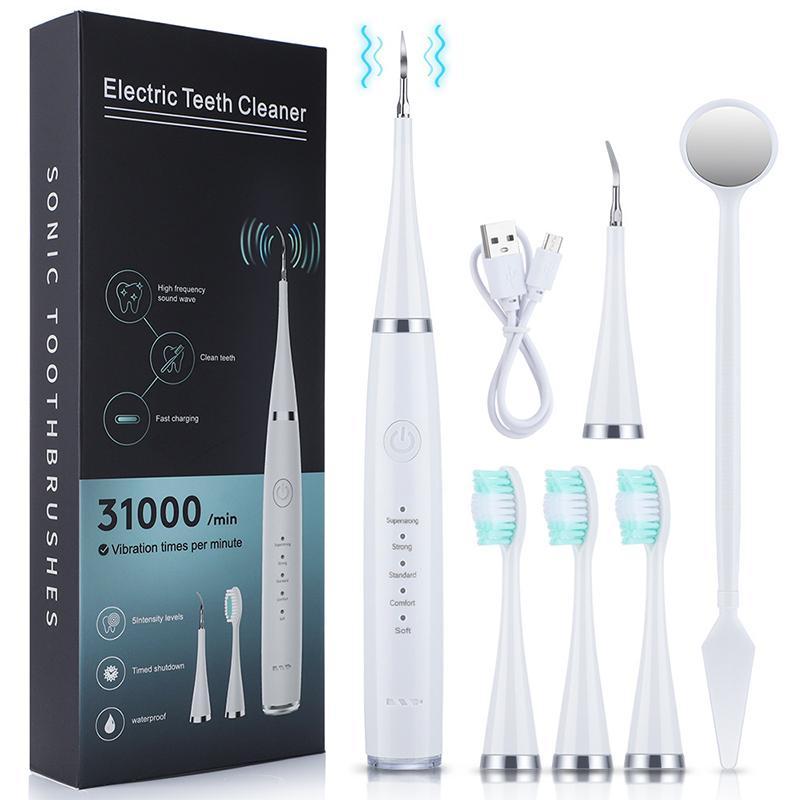 Portable Electric Toothbrush Set, 1 Set 5 Modes Electric Toothbrush with Replacement Brush Heads, Oral Care Product for Women & Men