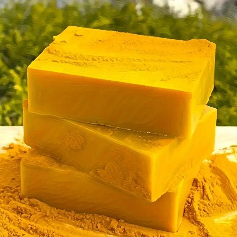 Turmeric Kojic Acid Soap, 3 Counts Deep Cleansing Gentle Exfoliation Soap, Natural Face and Body Care Soap with Vitamin E and Paraben-free