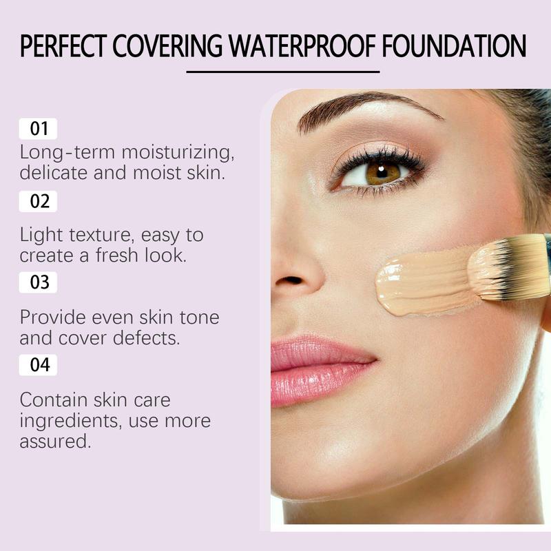 Long Lasting Concealer Foundation, 1 2 Counts Lightweight Full Coverage Flawless Makeup Cream, Makeup Product for Women & Girls