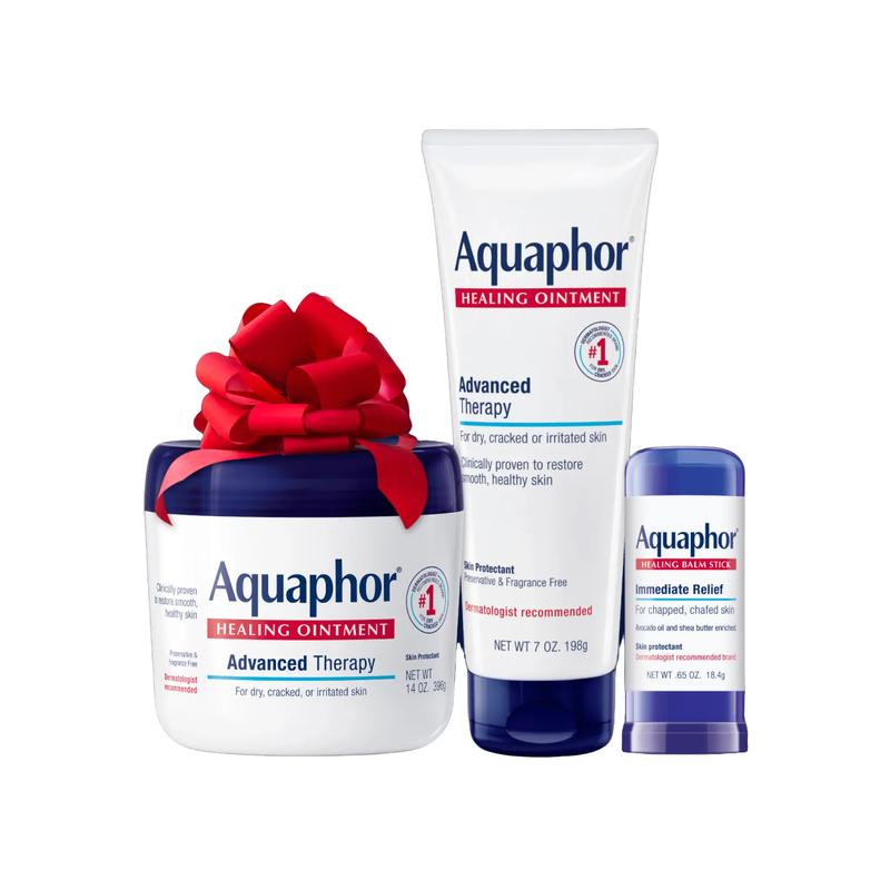 Trending Beauty Hacks: Aquaphor Healing Ointment Advanced Therapy Skin Protectant, Dry Skin Body Moisturizer 14 Oz Jar,  Aquaphor Healing Balm Stick 0.65 Oz Stick, and Aquaphor Healing Ointment 7 Oz Tube