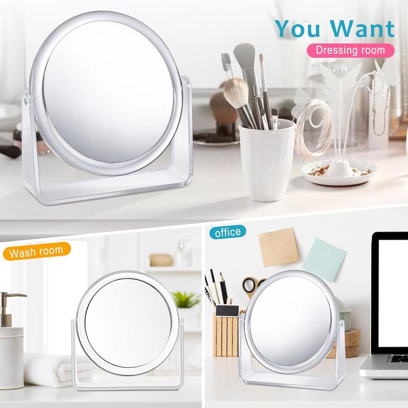 15X Vanity Mirror Makeup Mirror,1X 15X Magnification Double Sided Magnifying Mirror,360 Degree Swivel Desk Mirror,Portable Table Counter top Mirror for Bathroom Shaving Mirror,Gift for Women