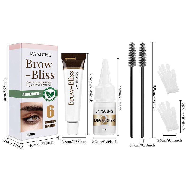 Semi-permanent Eyebrow Dye Kit, 1 Box Waterproof Natural Look Eyebrow Dying Set for Christmas Gift, Eyebrow Makeup Tool for Women & Girls