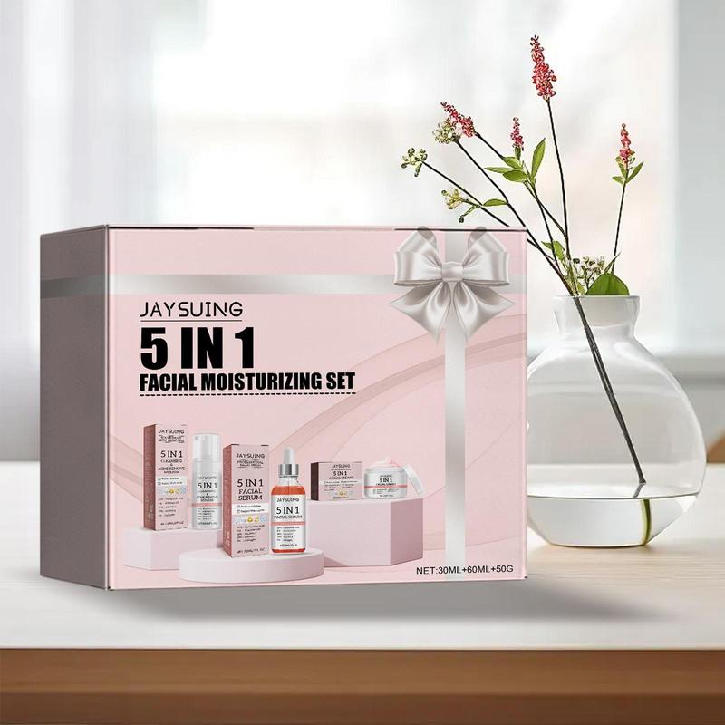 5 in 1 Facial Moisturizing Set, 3 Counts set Hydrating Facial Skincare Kit, Brightening Skin Care Kit, Firming Skin Care Product for Women & Men